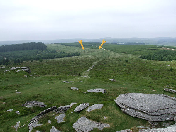 Looking back roughly northwards from Bellever Tor